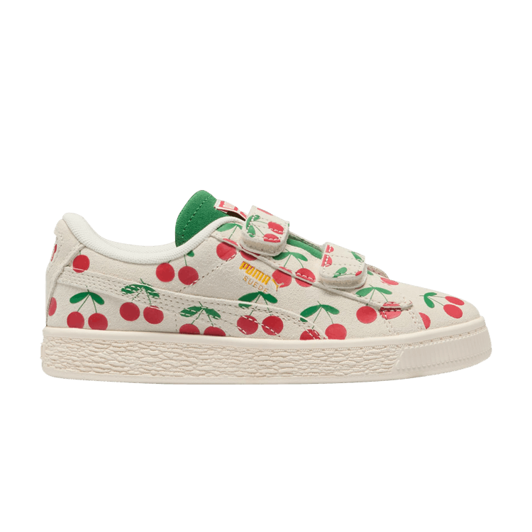Bebe De Pino x Puma Suede Classic 21 Little Kid 'Frosted Ivory Cherries' — Frosted Ivory/Green