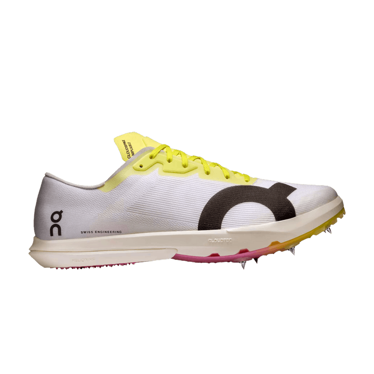 ON Cloudspike Amplius 2 'White Yellow Raspberry' — White/Raspberry