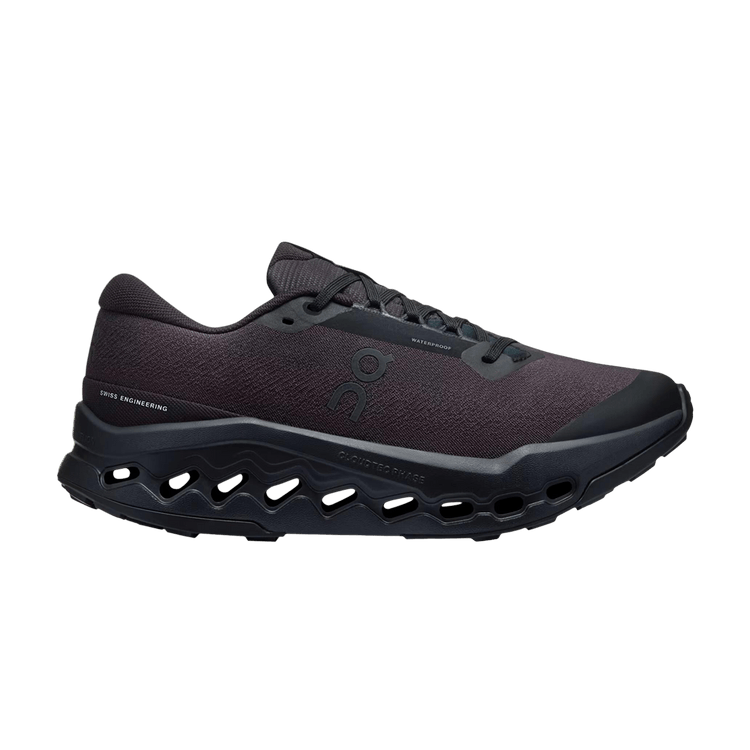 ON Wmns Cloudsurfer Trail 2 Waterproof 'Triple Black' — Black/Black