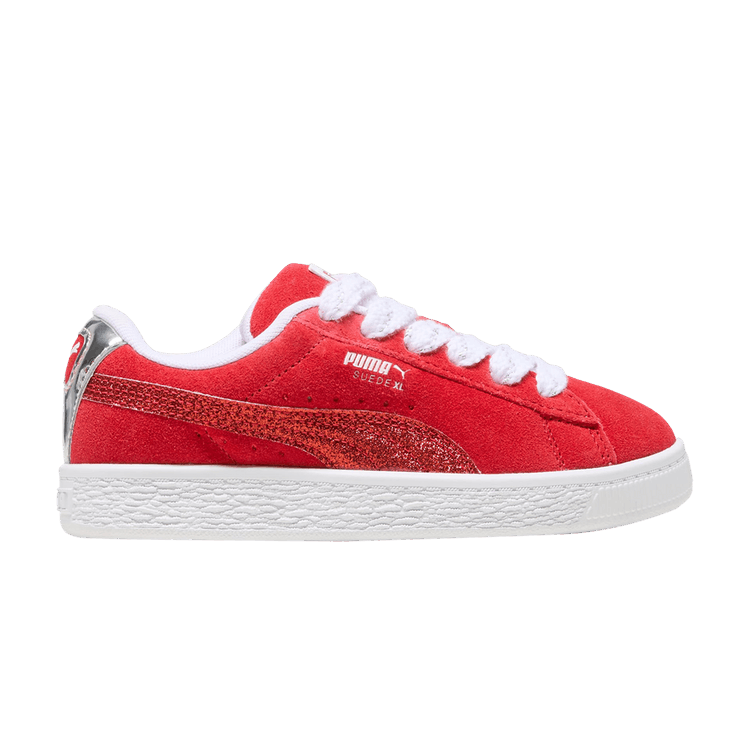 Puma Suede XL Little Kid 'Holiday Glitz' — For All Time Red/Silver/White