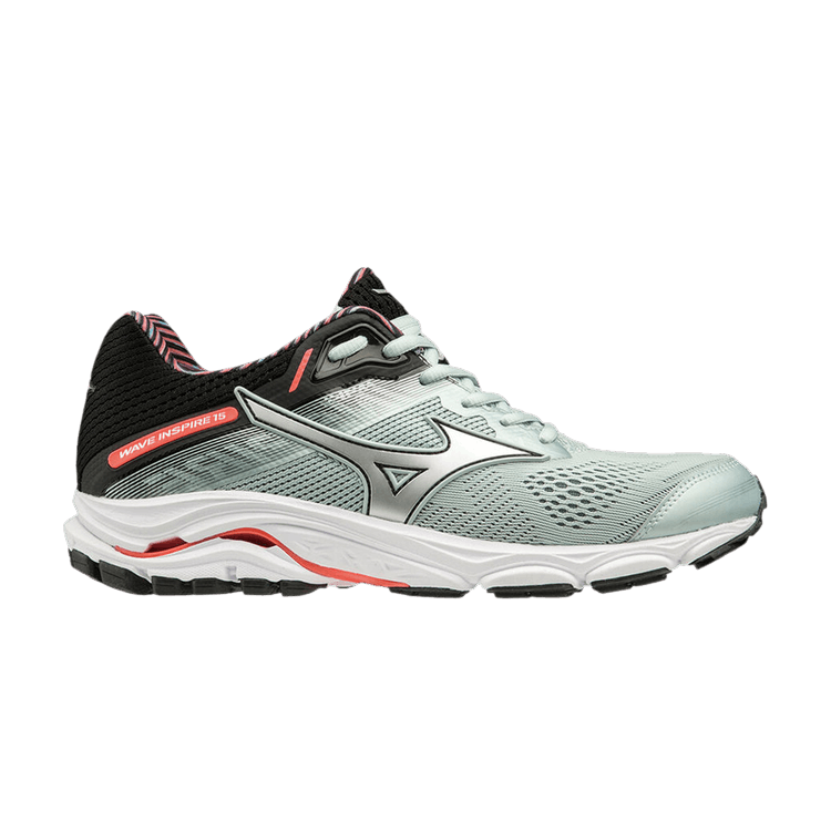 Mizuno Wmns Wave Inspire 15 'Sky Grey Coral' — Sky Grey/Silver/Fiery Coral