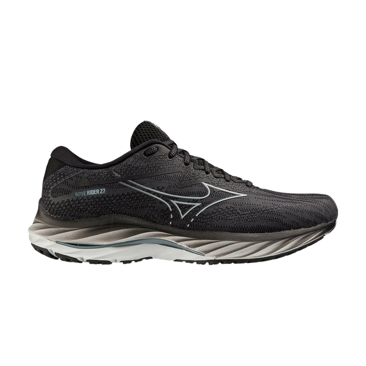 Mizuno Wave Rider 27 2E Wide 'Ebony Illusion Blue' — Ebony/Illusion Blue