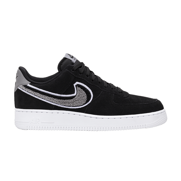 Nike Air Force 1 '07 LV8 'Chenille Swoosh' — Black/Cool Grey-White