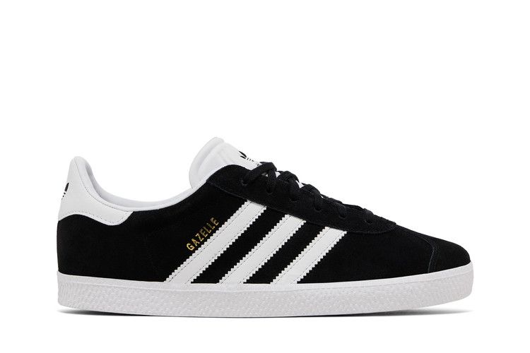 adidas Gazelle J 'Core Black' — Core Black/Footwear White/Gold Metallic