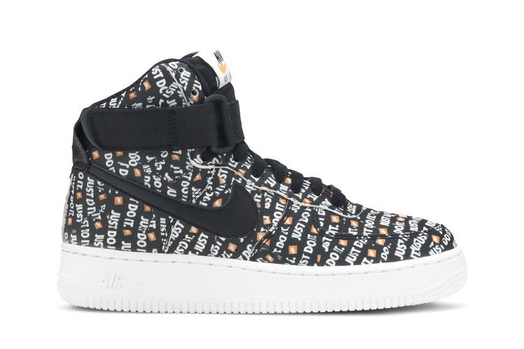 Nike Wmns Air Force 1 High 'Just Do It' — Black/Black-White (2)