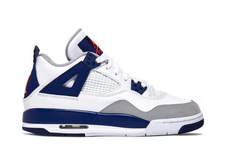 Air Jordan 4 GS 'Deep Royal Blue' — white/hyper orang-dp ryl bl-wlf