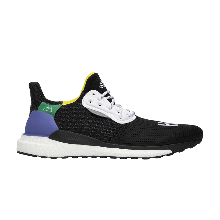 Pharrell x adidas Solar Hu Glide 'Black' — Footwear White/Core Black/Bold Green