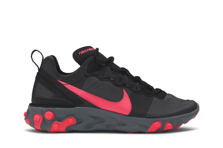 Nike Wmns React Element 55 'Solar Red' — Black/Solar Red-Cool Grey (2)