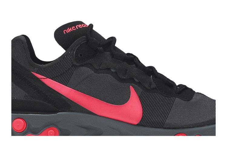 Nike Wmns React Element 55 'Solar Red' — Black/Solar Red-Cool Grey (3)