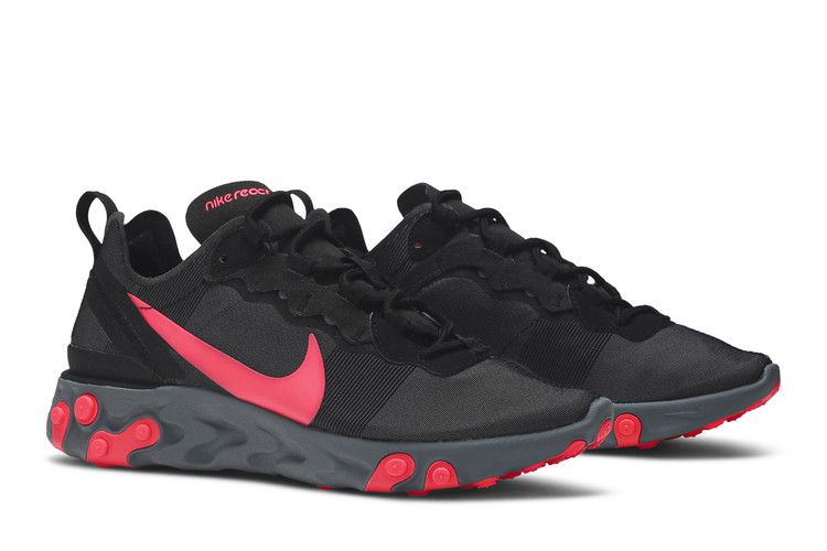 Nike Wmns React Element 55 'Solar Red' — Black/Solar Red-Cool Grey (9)