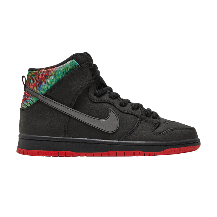 SPoT x Nike SB Dunk High Pro 'Gasparilla' — Black/Challenge Red-Metallic Silver