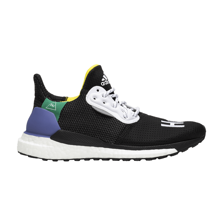 Pharrell x adidas Wmns Solar Hu Glide 'Black' — Core Black/Cloud White/Bright Cyan