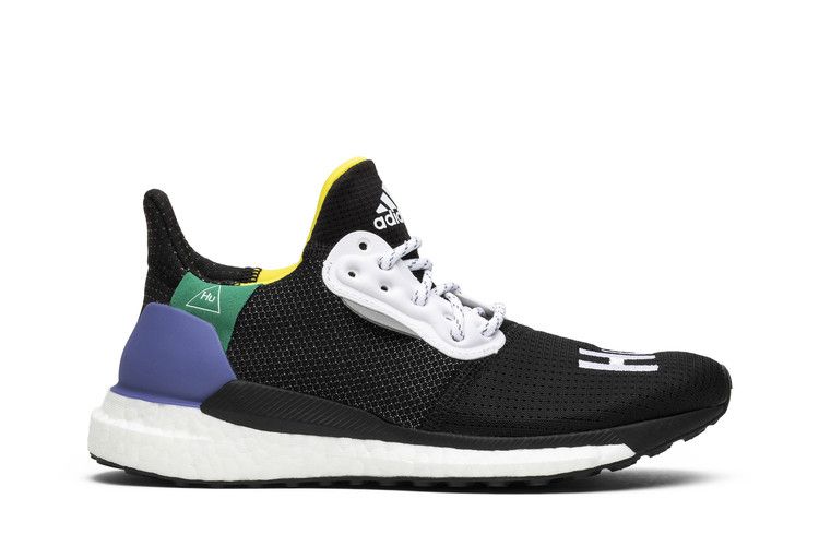 Pharrell x adidas Wmns Solar Hu Glide 'Black' — Core Black/Cloud White/Bright Cyan