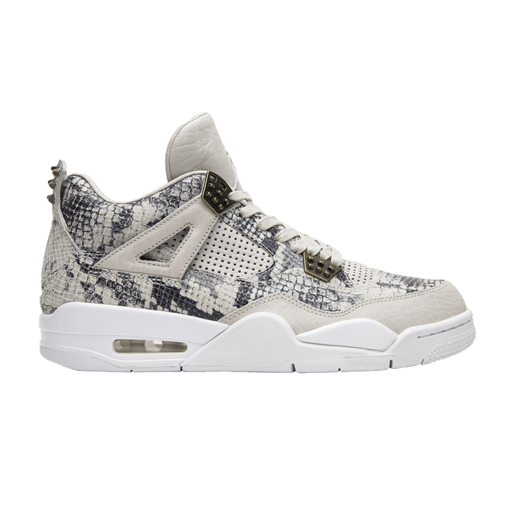 Air Jordan 4 Retro Premium 'Snakeskin' — Light Bone/White/Pure Platinum/Wolf Grey