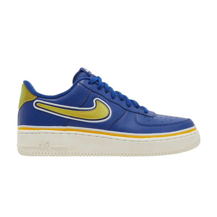 Nike Air Force 1 '07 LV8 Sport 'Warriors' — Deep Royal/University Gold-Off White