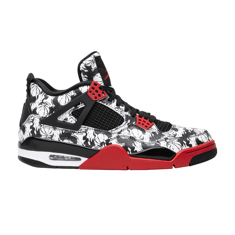 Air Jordan 4 Retro 'Tattoo' — Black/Fire Red/Black/White