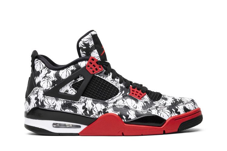 Air Jordan 4 Retro 'Tattoo' — Black/Fire Red/Black/White
