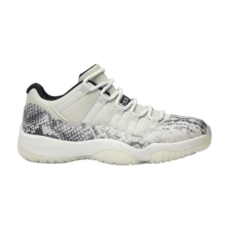 Air Jordan 11 Retro Low 'Light Bone Snakeskin' — Light Bone/University Red-Sail-Black