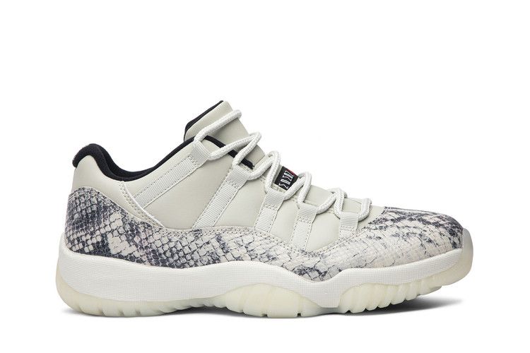 Air Jordan 11 Retro Low 'Light Bone Snakeskin' — Light Bone/University Red-Sail-Black