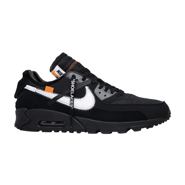 Off-White x Nike Air Max 90 'Black' — Black/Black/Cone/White