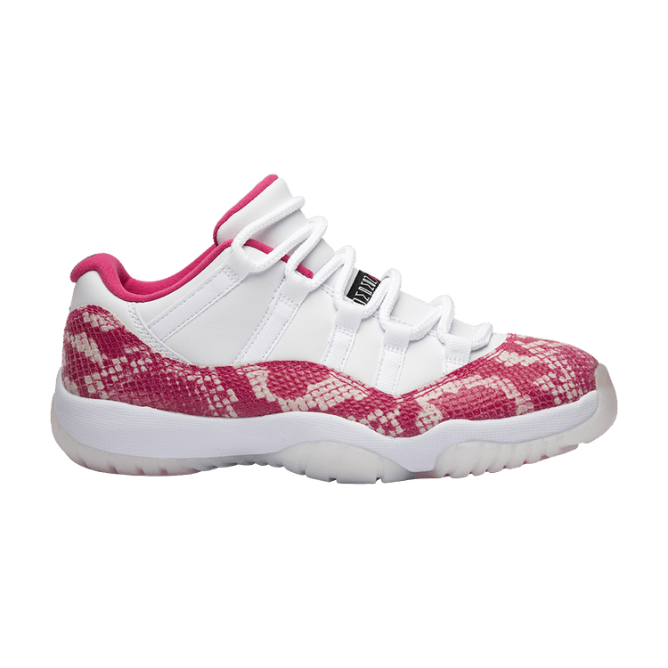 Wmns Air Jordan 11 Retro Low 'Pink Snakeskin' — White/Black-Pink