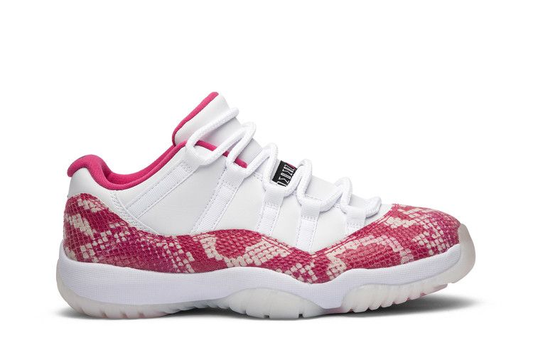 Wmns Air Jordan 11 Retro Low 'Pink Snakeskin' — White/Black-Pink