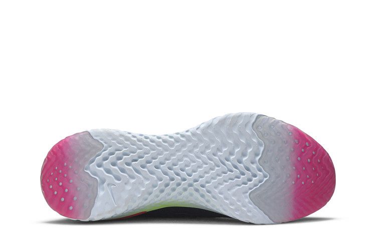 Nike Epic React Flyknit 2 'Pixel' — Black/Black-Sapphire Lime Blast-Hyper Pink-Blue Tint (5)