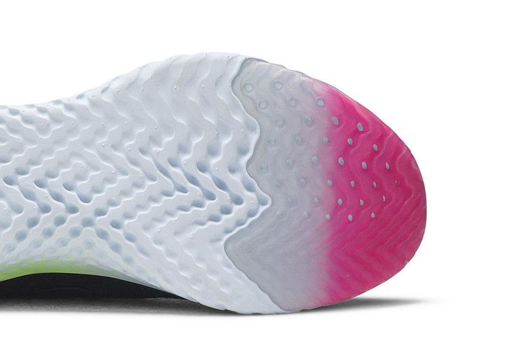Nike Epic React Flyknit 2 'Pixel' — Black/Black-Sapphire Lime Blast-Hyper Pink-Blue Tint (6)