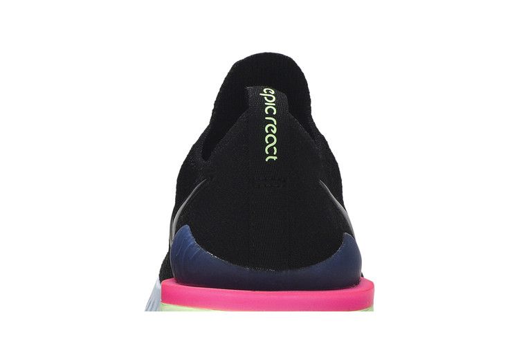 Nike Epic React Flyknit 2 'Pixel' — Black/Black-Sapphire Lime Blast-Hyper Pink-Blue Tint (8)