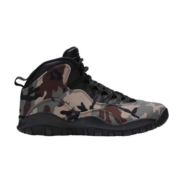 Air Jordan 10 Retro 'Woodland Camo' — Medium Olive/Black-Dark Army-Dark Cinder