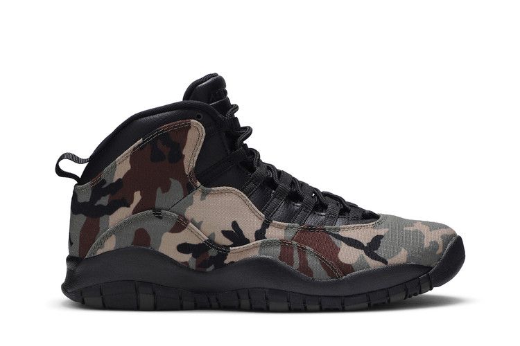 Air Jordan 10 Retro 'Woodland Camo' — Medium Olive/Black-Dark Army-Dark Cinder