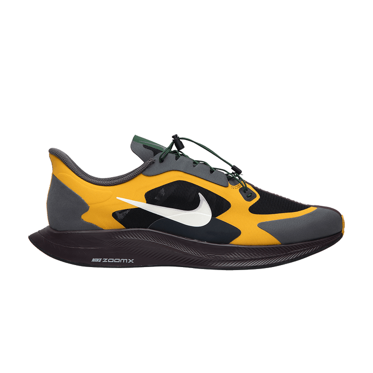Gyakusou x Nike Zoom Pegasus Turbo 'Gold Fir' — Fir/Black-Gold Dart-Deep Burgundy