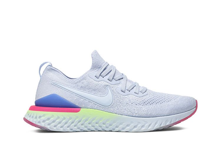 Nike Epic React Flyknit 2 '8-Bit' — Hydrogen Blue/Sapphire-Lime Blast-Hyper Pink-Blue Tint (2)