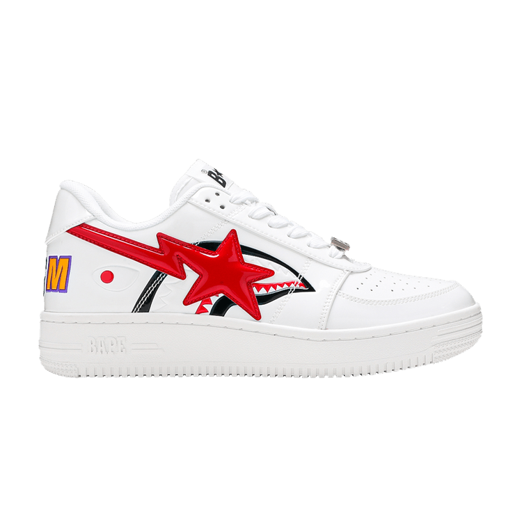 Bapesta Low 'White Shark Face' — White/Red/Black
