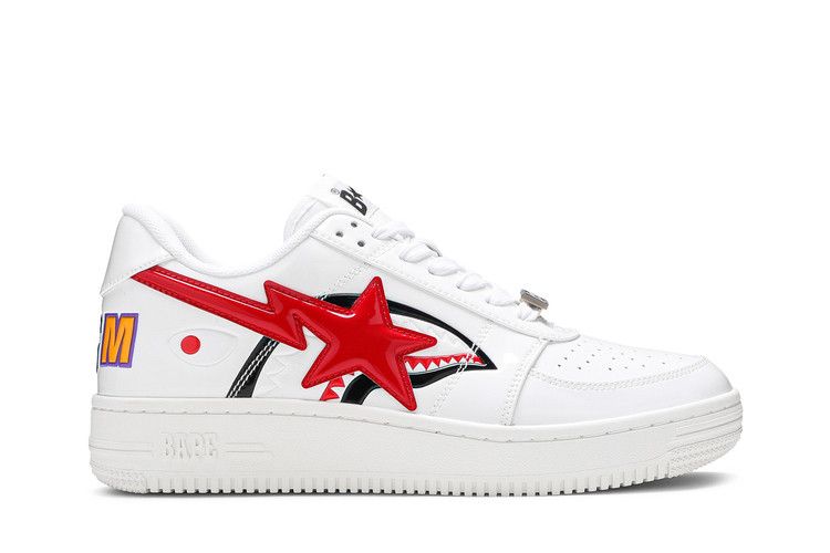 Bapesta Low 'White Shark Face' — White/Red/Black