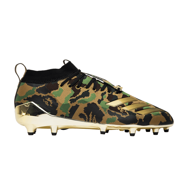 A Bathing Ape x adidas Adizero Cleat 'Green Camo' — Black/Gold Metallic/Cloud White