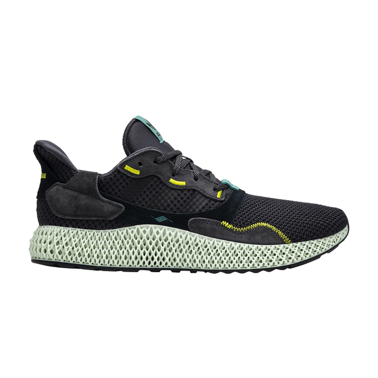 adidas ZX 4000 Futurecraft 4D 'Carbon' — Carbon/Carbon/Semi Solar Yellow