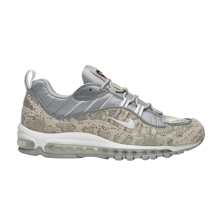 Supreme x Nike Air Max 98 'Snakeskin' — Sail/Metallic Silver/Varsity Red/White
