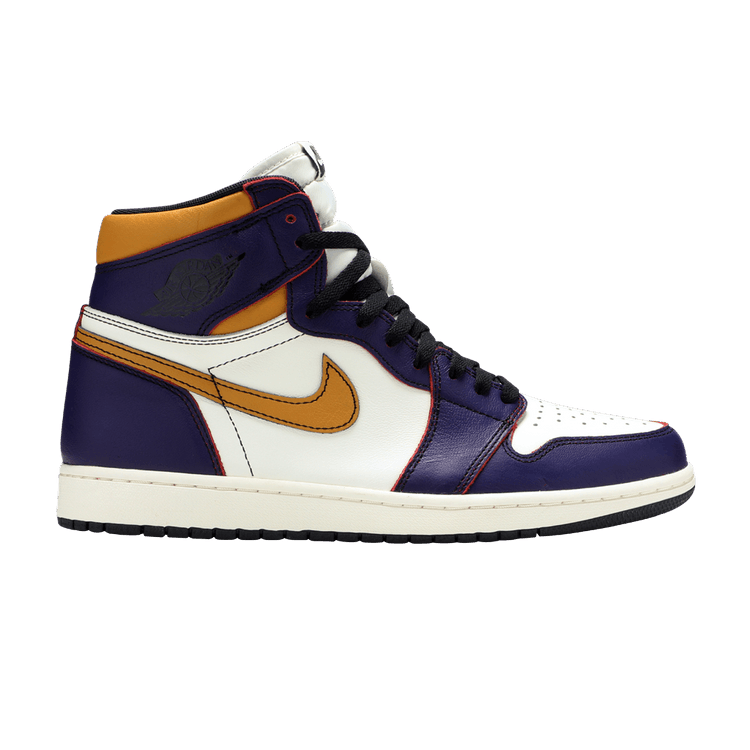 Air Jordan 1 Retro High SB 'LA To Chicago' — Court Purple/Sail-University Gold-Black