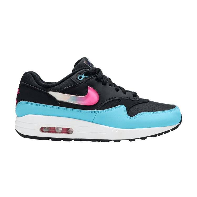 Nike Air Max 1 'Jewel Swoosh - Black Blue Furry' — Black/Laser Fuchsia/Blue Fury