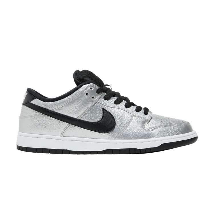 Nike Dunk Low Pro SB 'Cold Pizza' — Metallic Silver/Black-White