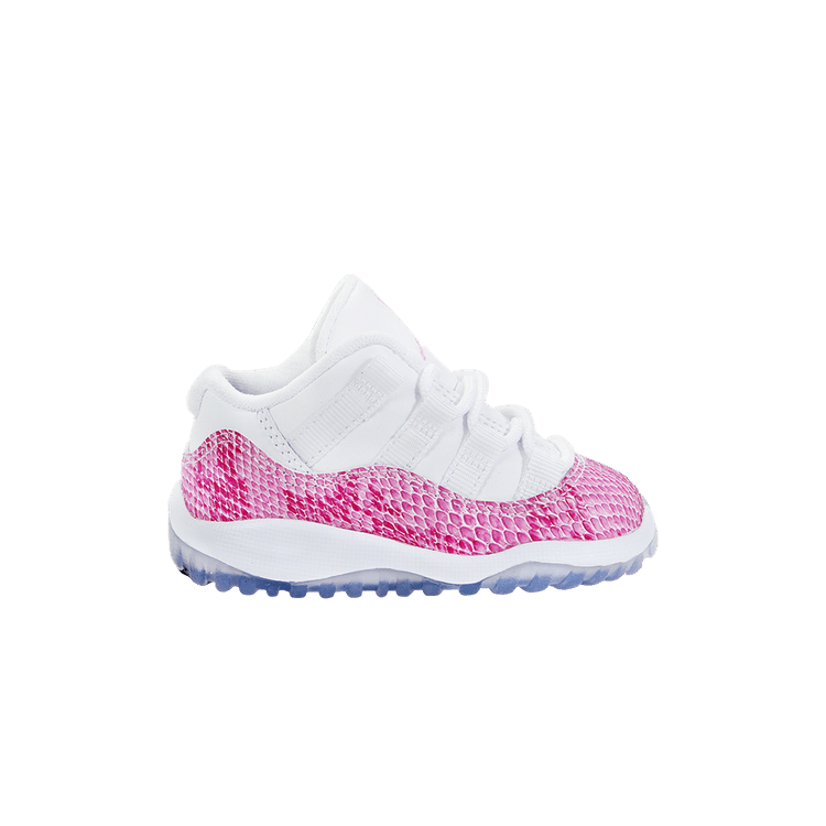 Air Jordan 11 Retro Toddler 'Pink Snakeskin' — White/Black-Pink