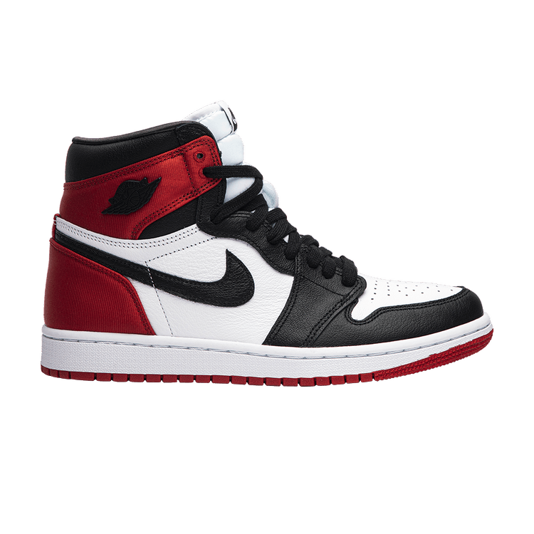 Wmns Air Jordan 1 Retro High 'Satin Black Toe' — Black/White-Varsity Red