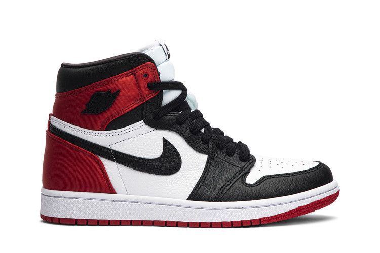 Wmns Air Jordan 1 Retro High 'Satin Black Toe' — Black/White-Varsity Red