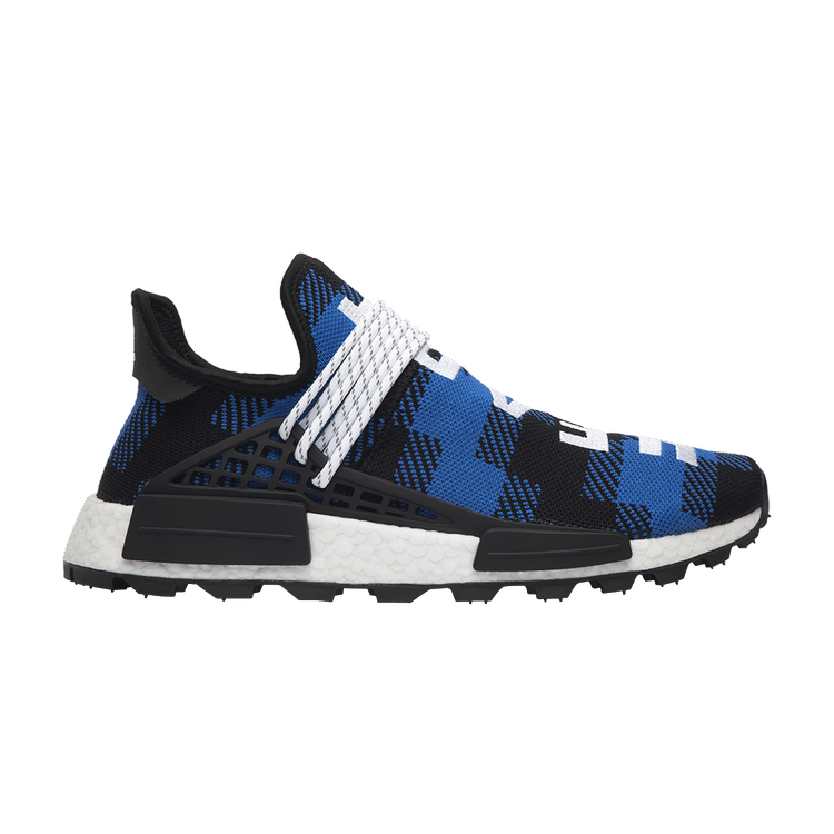 Pharrell x Billionaire Boys Club x adidas NMD Human Race Trail 'Blue Plaid' — Power Blue/Core Black/Cloud White
