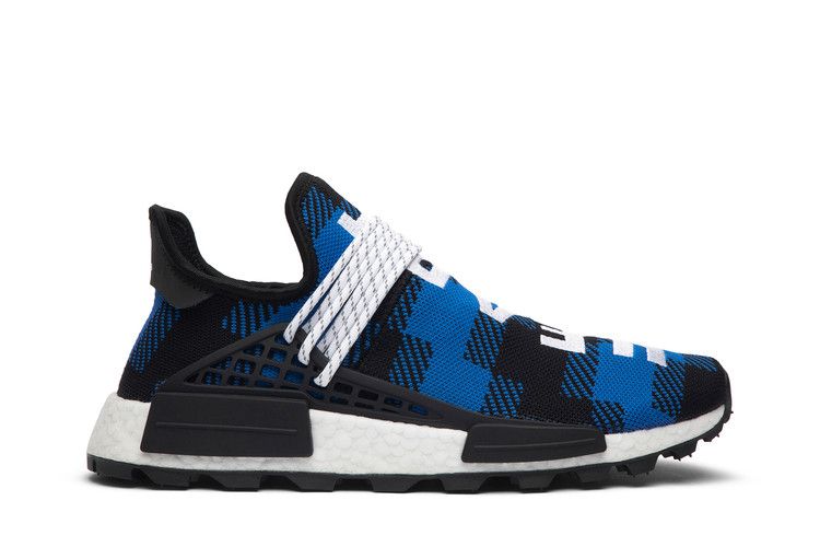 Pharrell x Billionaire Boys Club x adidas NMD Human Race Trail 'Blue Plaid' — Power Blue/Core Black/Cloud White