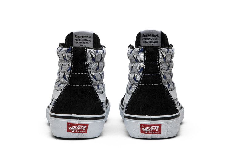 Supreme x Vans Sk8-Hi Pro 'Diamond Plate Black Grey' — Black