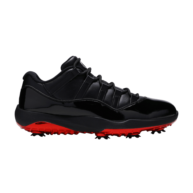 Air Jordan 11 Low Golf 'Safari Bred' — Black/University Red-Black