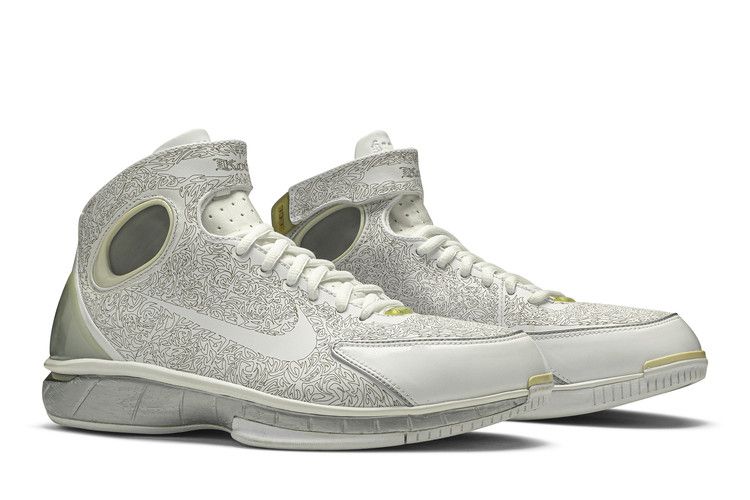 Nike Air Zoom Huarache 2K4 KB 'Laser White' — White/Metallic Silver-Metallic Gold