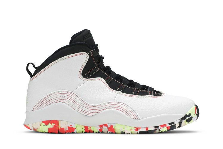 Air Jordan 10 Retro SE GS 'Ember Glow' — White/Barely Volt-Black-Ember Glow